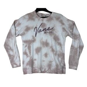 Vans Off The Wall Womens Large Tie Dye Crewneck Sweatshirt Mauve Purple White